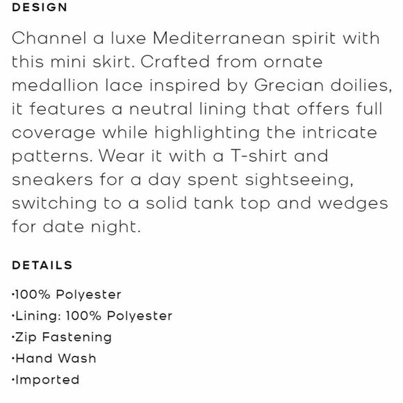 Michael Kors Medallion White Lace Lined Skirt - Picture 8 of 8